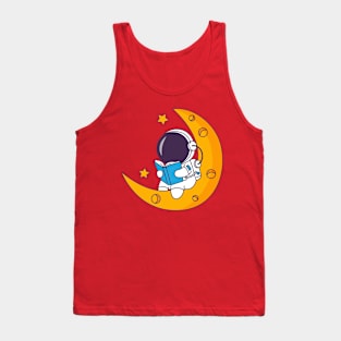 The Astronaut collection reading on the moon two stars Tank Top